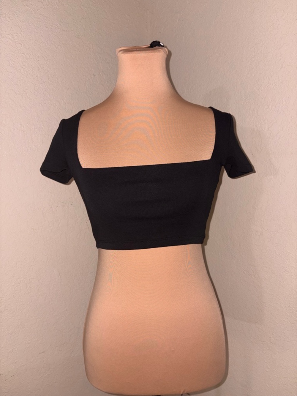 Zara Black Square Neck Crop Top